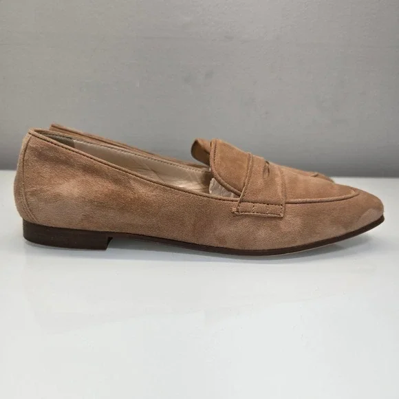 J. Crew Charlie Penny Loafers 6.5 Brown Suede Flats Classic Preppy Dark Academia - Picture 2 of 10